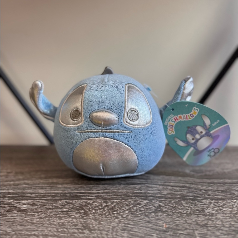Disney Stitch Plush Squishmallow - Light Blue with Metallic Silver